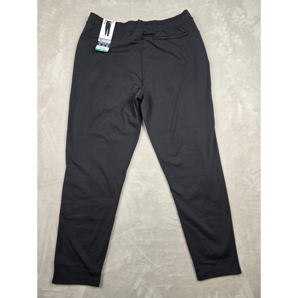 Russell Athletic Athletic Tapered Fit Pant Mens XL Black Stretch Zipper Pocket